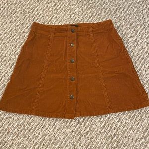 TOPSHOP mini tan/brown corduroy skirt US 6